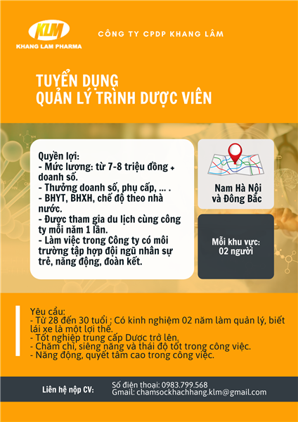 CƠ HỘI PHÁT TRIỂN BẢN THÂN VÀ SỰ NGHIỆP CÙNG KHANG LÂM PHARMA!!!