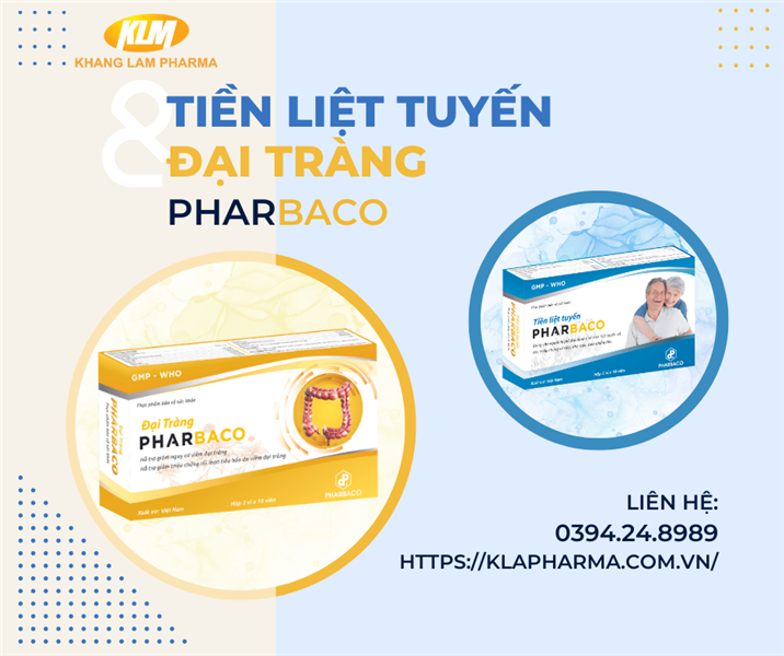 Danh sách nhà thuốc phân phối sản phẩm Đại tràng Pharbaco và Tiền liệt tuyến Pharbaco