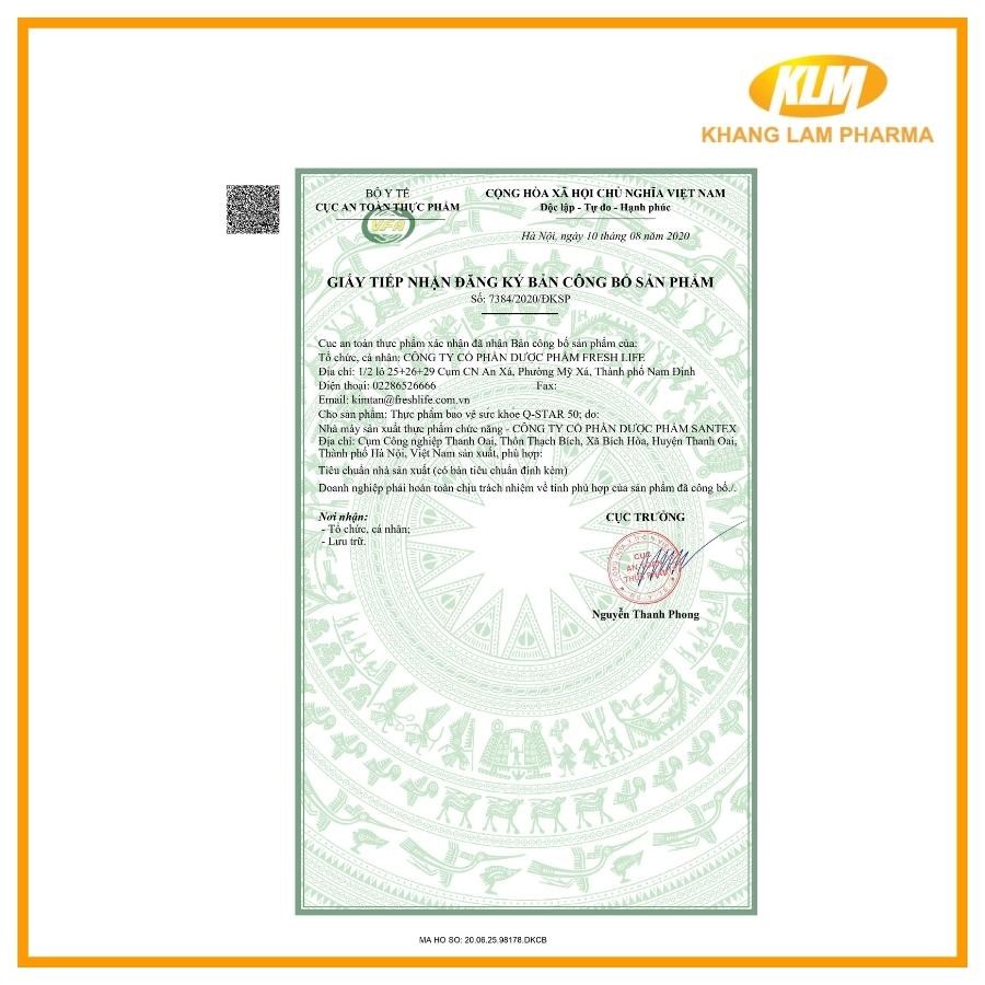 Qstar 50 - Hỗ trợ thiểu năng tuần hoàn, thiếu máu ở tim, tăng huyết áp động mạch