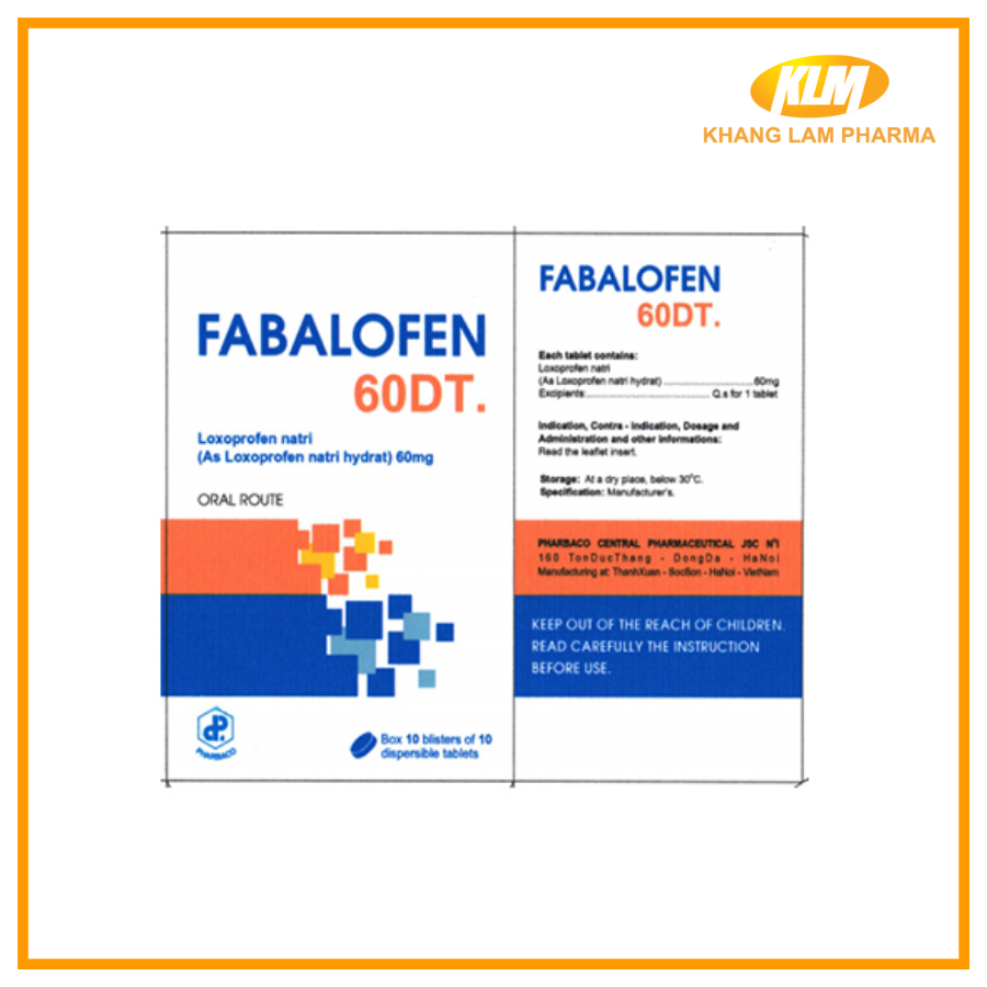Fabalofen 60DT - Giảm đau, kháng viêm chấn thương, rối loạn viêm đường hô hấp