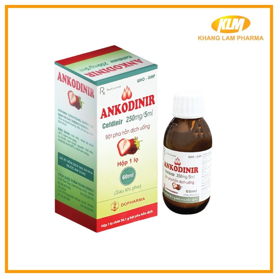 Ankodinir Cefdinir 250mg/5ml - Điều trị nhiễm khuẩn