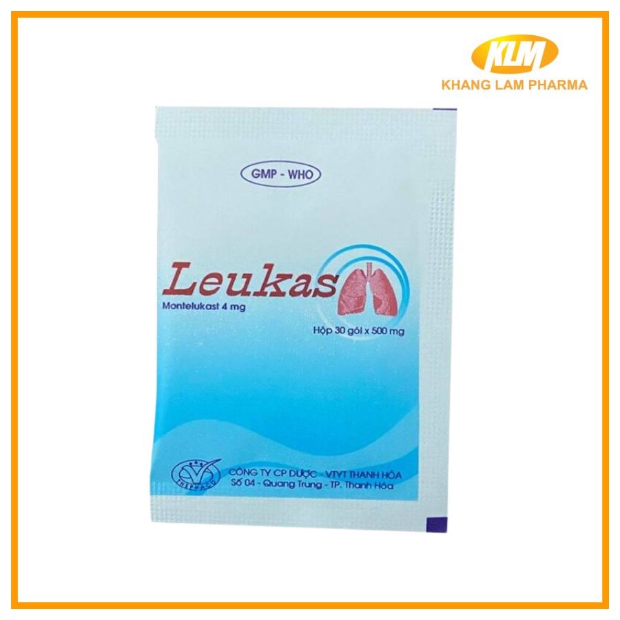 Leukas 4mg - Dự phòng/ điều trị hen phế quản mạn tính (Hộp 30 gói)