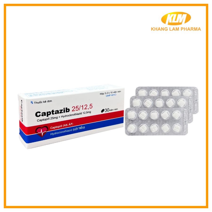 Captazib 25/12,5 - Điều trị bệnh tăng huyết áp