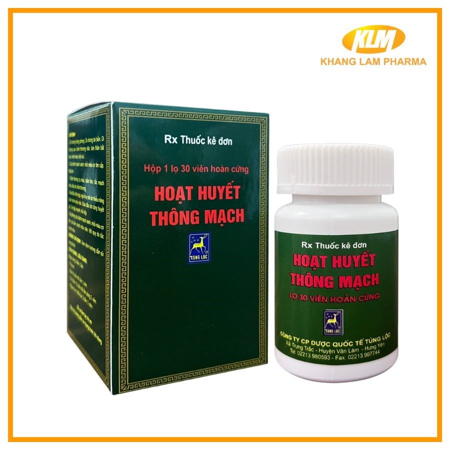 Hoạt huyết thông mạch - Lưu thông máu, tuần hoàn máu não (Lọ 30 viên)