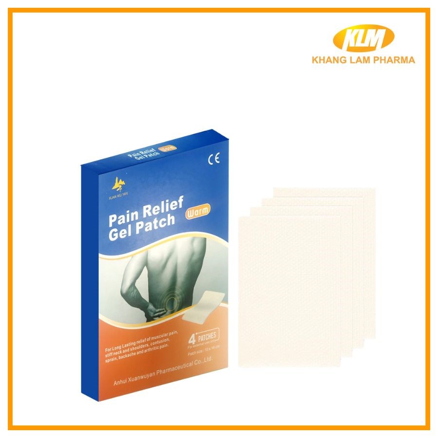 Pain Relief Gel Patch (Warm) - Cao dán nóng giảm đau mỏi vai gáy xương khớp (Hộp 4 miếng)