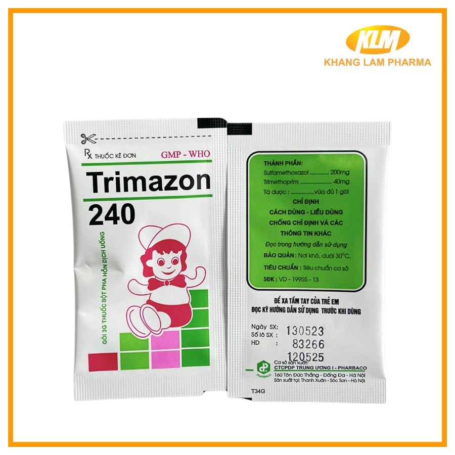 Trimazon 240 - Thuốc điều trị nhiễm khuẩn ở trẻ em (Hộp 30 gói)